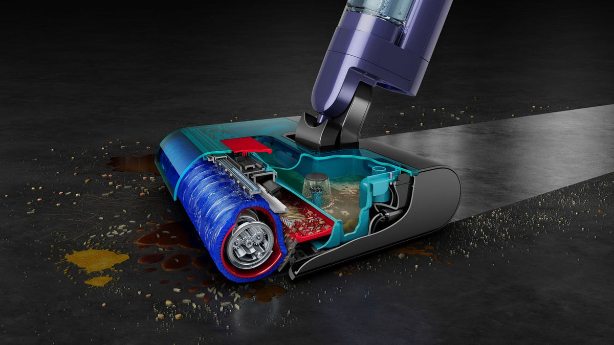 Cut-out of the Dyson Clean+Wash Hygiene washing a floor